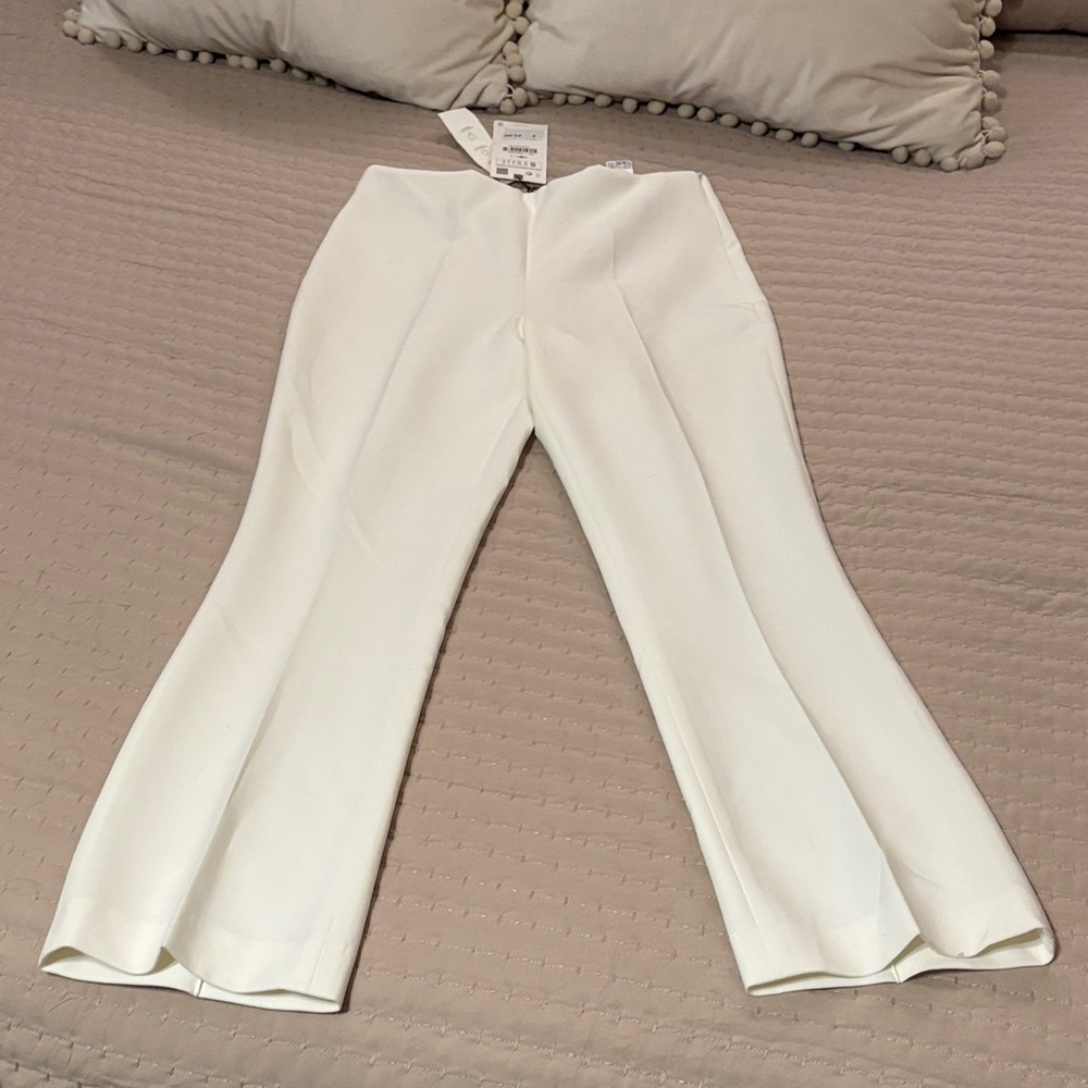 Zara White Flare Women's Pants